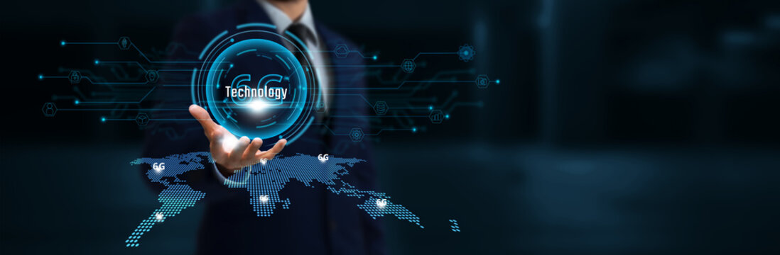 6G: Businessman hand hold 6G network connecting icon to business and innovation with advanced system and Global network
