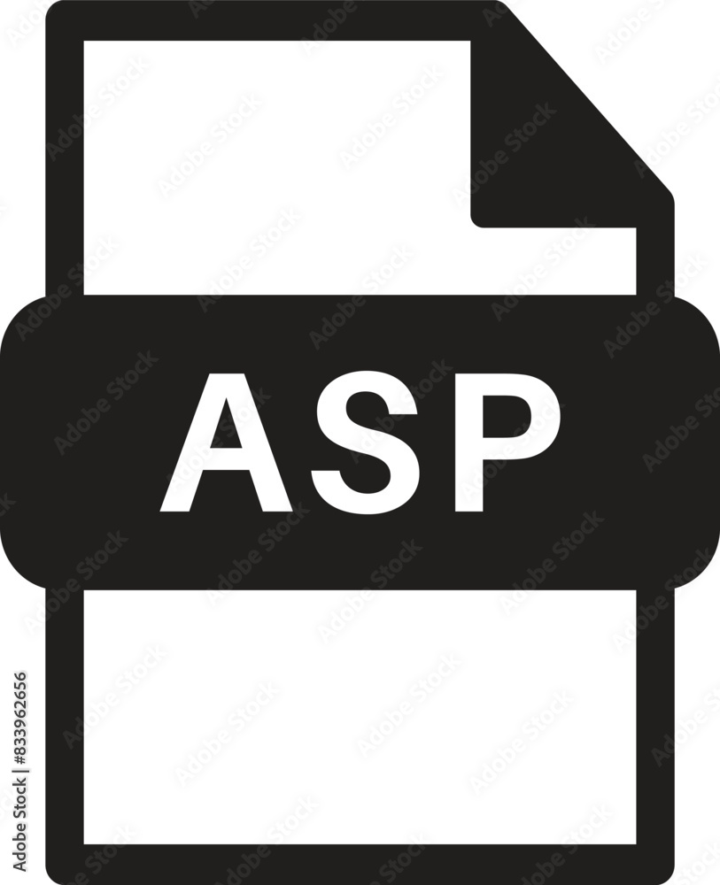 Poster asp file format icon isolated on white background . asp file icon vector