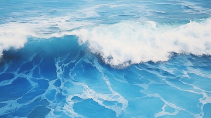 Obraz premium Dynamic And Powerful Ocean Wave Crashing in Vibrant Blue Sea
