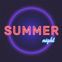 neon sign for bar, night club on dark background