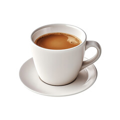 Obraz premium Coffee in White Ceramic Mug Classic and Cozy Beverage Moment cut out transparent isolated on white background PNG file