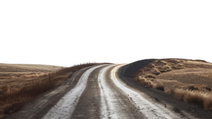 Scenic Road Pathway Through Nature and Adventure cut out transparent isolated on white background PNG file
