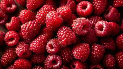 Ripe raspberries close-up, background image.