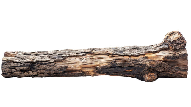 Natural Wooden Log Rustic and Organic Timber cut out transparent isolated on white background PNG file