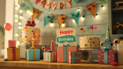 Naklejka premium birthday cake with candles