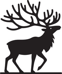 caribou Silhouette Vector Illustration