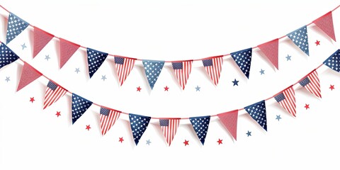 Obraz premium Patriotic Bunting Garland with Stars and Stripes