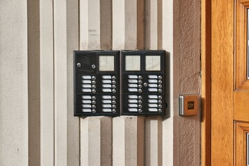 Intercom on a block of flats entrance door