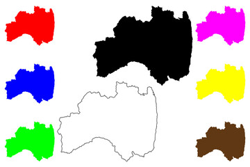 Fukushima Prefecture (Administrative divisions of Japan, Prefectures of Japan) map vector illustration, scribble sketch Fukushima map