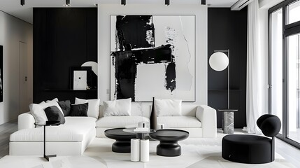 Chic Monochrome Living Space