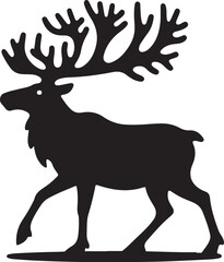 caribou Silhouette Vector Illustration