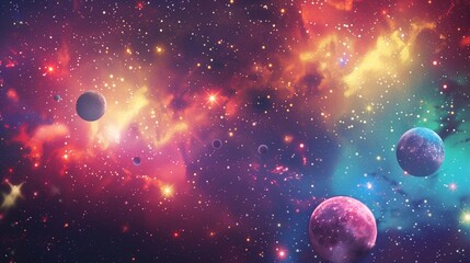 Pop universe illustration background.