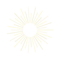 Obraz premium An abstract transparent retro golden art deco sunburst shape design element.