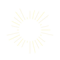An abstract transparent retro golden art deco sunburst shape design element.