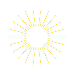An abstract transparent retro golden art deco sunburst shape design element.