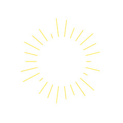 An abstract transparent retro golden art deco sunburst shape design element.