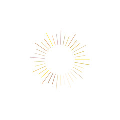 An abstract transparent retro golden art deco sunburst shape design element.