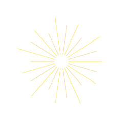 Obraz premium An abstract transparent retro golden art deco sunburst shape design element.