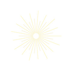 Obraz premium An abstract transparent retro golden art deco sunburst shape design element.