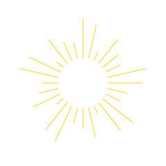 An abstract transparent retro golden art deco sunburst shape design element.
