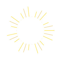An abstract transparent retro golden art deco sunburst shape design element.