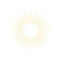 An abstract transparent retro golden art deco sunburst shape design element.