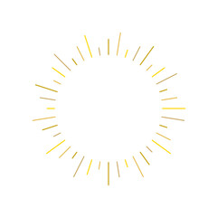An abstract transparent retro golden art deco sunburst shape design element.