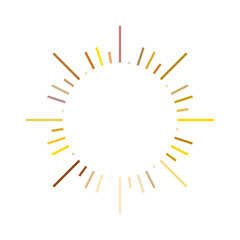 An abstract transparent retro golden art deco sunburst shape design element.