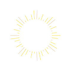 An abstract transparent retro golden art deco sunburst shape design element.