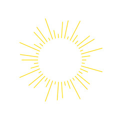 An abstract transparent retro golden art deco sunburst shape design element.