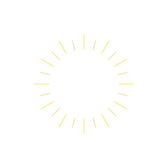 An abstract transparent retro golden art deco sunburst shape design element.