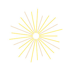 Obraz premium An abstract transparent retro golden art deco sunburst shape design element.