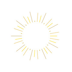 An abstract transparent retro golden art deco sunburst shape design element.