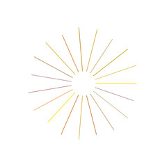 Obraz premium An abstract transparent retro golden art deco sunburst shape design element.