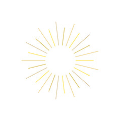 An abstract transparent retro golden art deco sunburst shape design element.