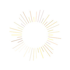 An abstract transparent retro golden art deco sunburst shape design element.