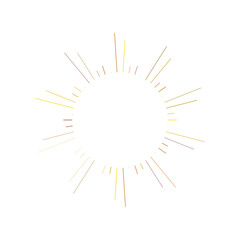 An abstract transparent retro golden art deco sunburst shape design element.