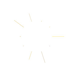 An abstract transparent retro golden art deco sunburst shape design element.