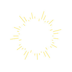 An abstract transparent retro golden art deco sunburst shape design element.