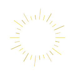 An abstract transparent retro golden art deco sunburst shape design element.