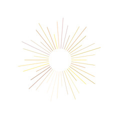 Obraz premium An abstract transparent retro golden art deco sunburst shape design element.