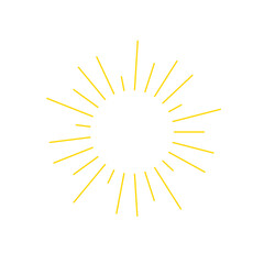 An abstract transparent retro golden art deco sunburst shape design element.