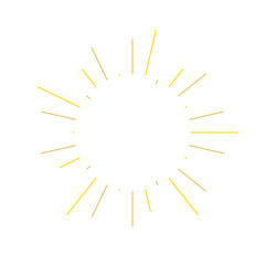 An abstract transparent retro golden art deco sunburst shape design element.