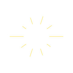 An abstract transparent retro golden art deco sunburst shape design element.