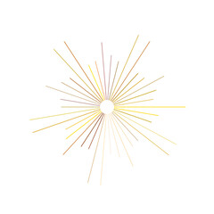 Obraz premium An abstract transparent retro golden art deco sunburst shape design element.