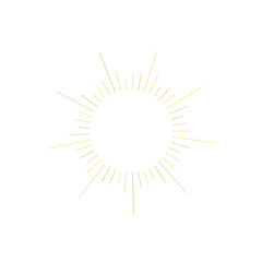 An abstract transparent retro golden art deco sunburst shape design element.
