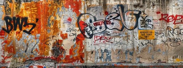 Fototapeta premium graffiti wall abstract background, Generative Ai not real photo, idea for artistic pop art background backdrop 