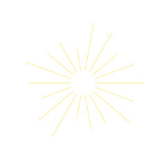 Obraz premium An abstract transparent retro golden art deco sunburst shape design element.