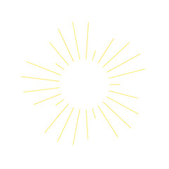 An abstract transparent retro golden art deco sunburst shape design element.