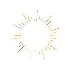 An abstract transparent retro golden art deco sunburst shape design element.